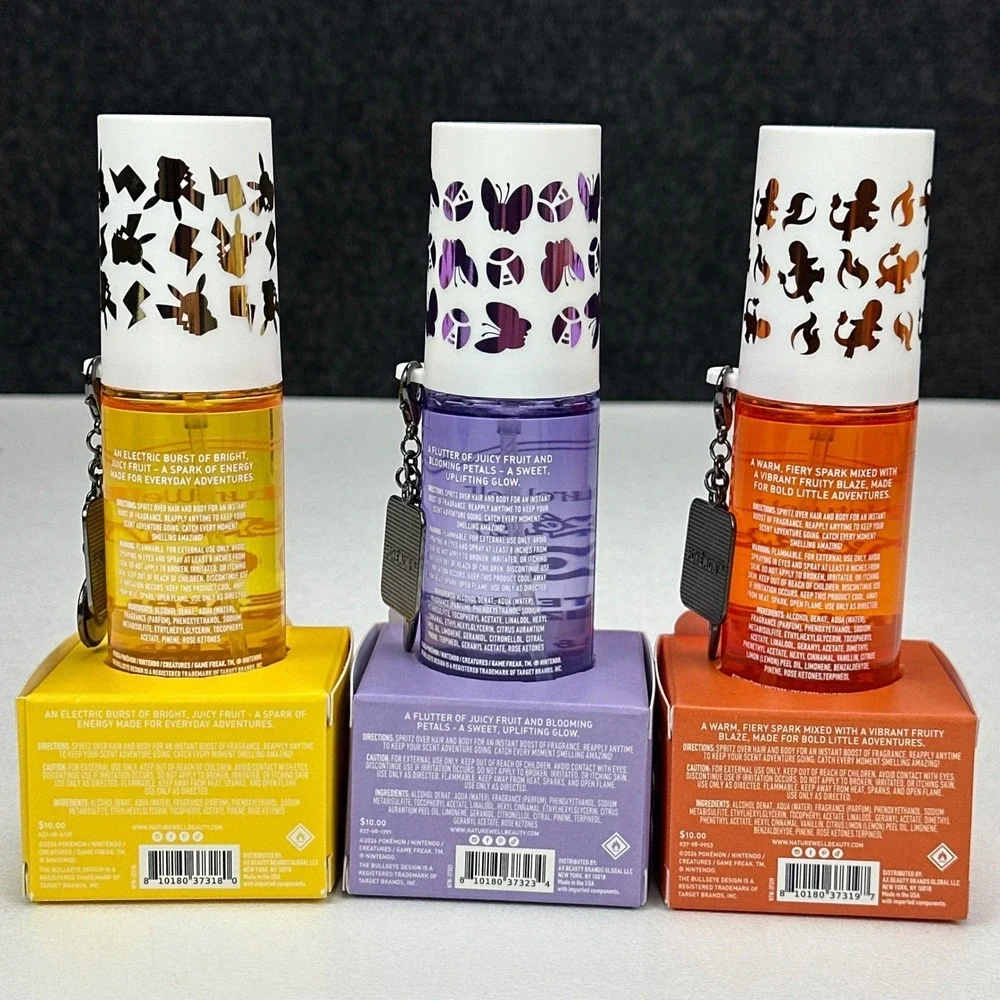 NatureWell Pokemon Hair & Body Fragrance Mist Set 3pk Pineapple Mango Flutterpop